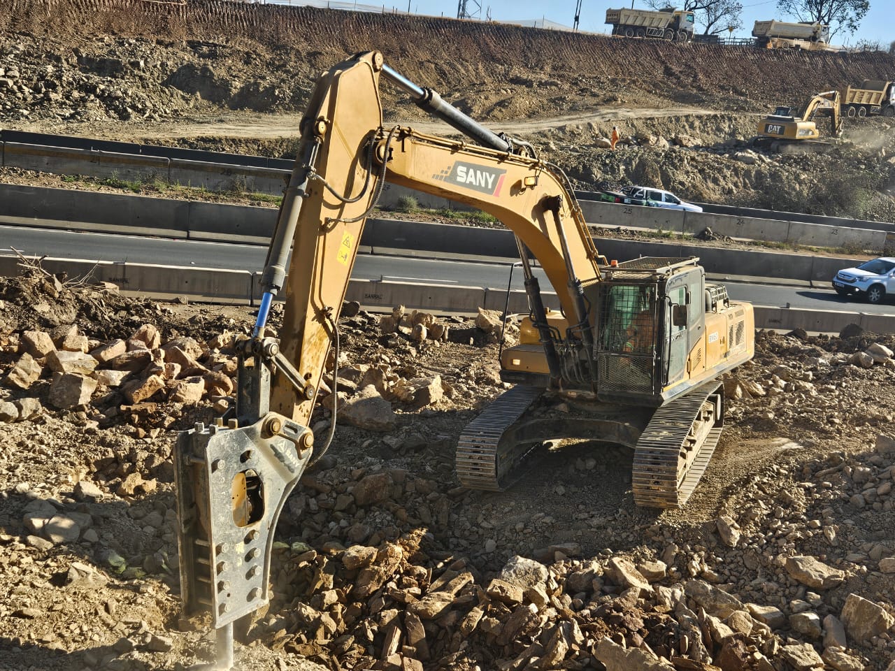 Excavator with Hammer